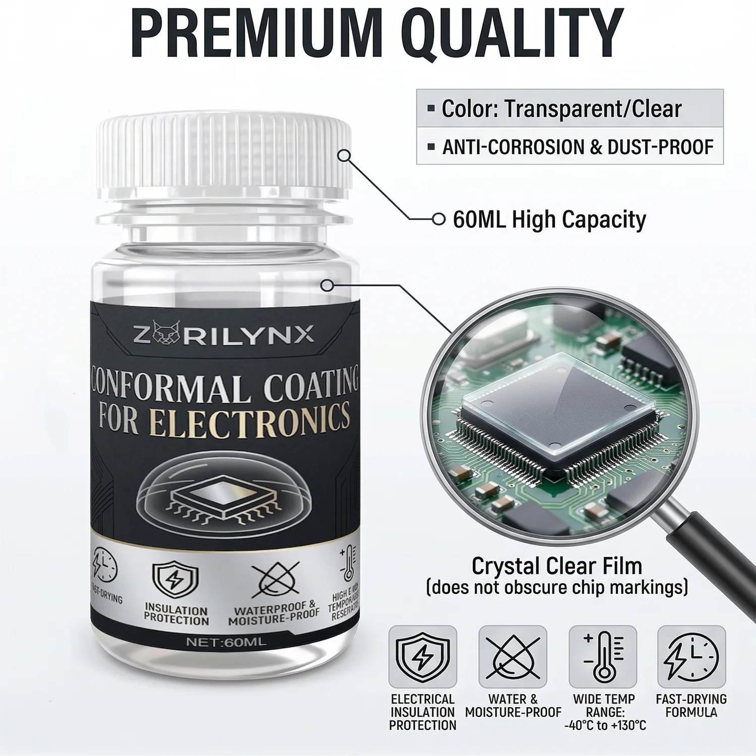 Professional Electronics Conformal Coating Waterproof Moisture-Proof Insulation Protective Varnish for Circuit Boards - ZORILYNX