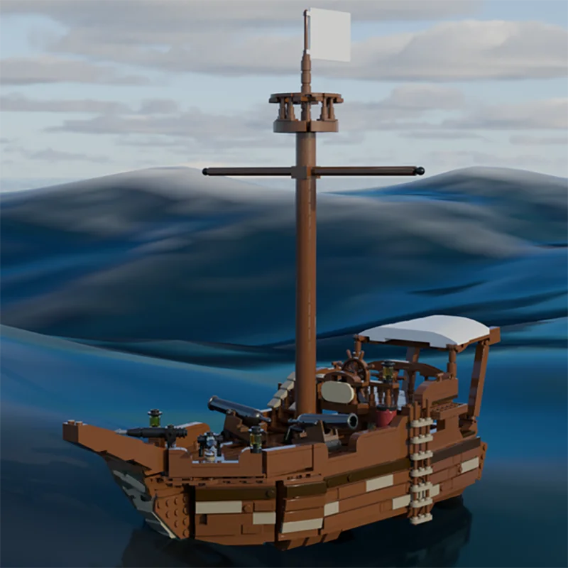 New 1470Pcs Moc European Medieval Pirates Series Sloop Ship Diy Creative Ideas Imperial Flagship Toy Bricks Gift Building Blocks