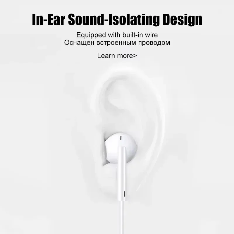 Type C Earphone Earbuds For Redmi POCO Huawei Samsung Phone Headset Wired Headphones For Xiaomi 14 13 12 11 Pro Ultra Lite 3.5MM