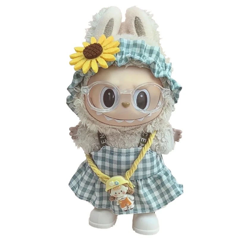 17 centimetri Carino Mini Peluche Vestiti della Bambola Vestito Accessori Per La Corea Kpop Eso Labubu Idol Bambole Gonna Cappello Abbigliamento FAI DA TE Regalo Per Bambini
