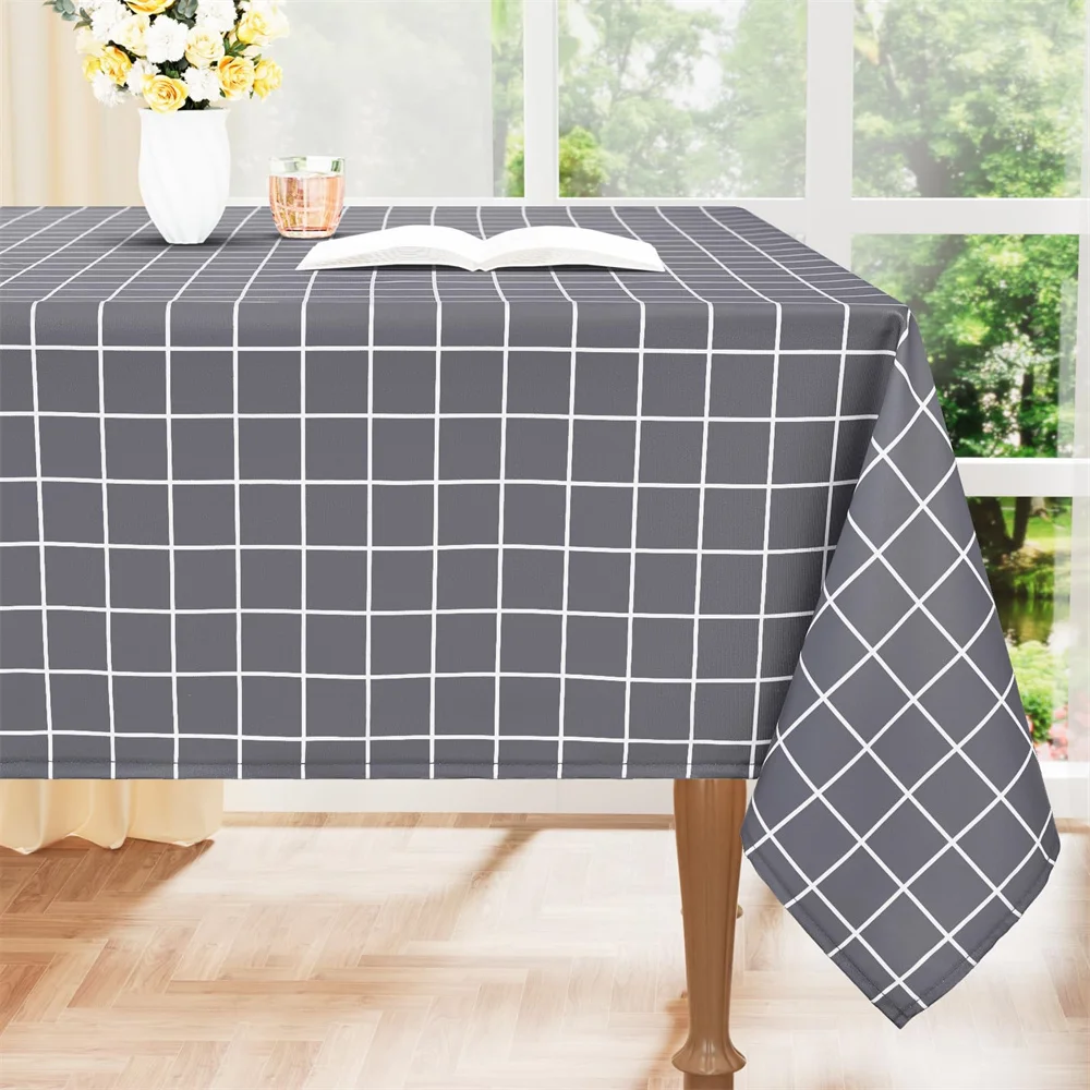 Olanly Rectangle Tablecloth Waterproof Fabric Stain Proof Table Cloth Washable Cloth Table Cover For Dining Room Kitchen Outdoor