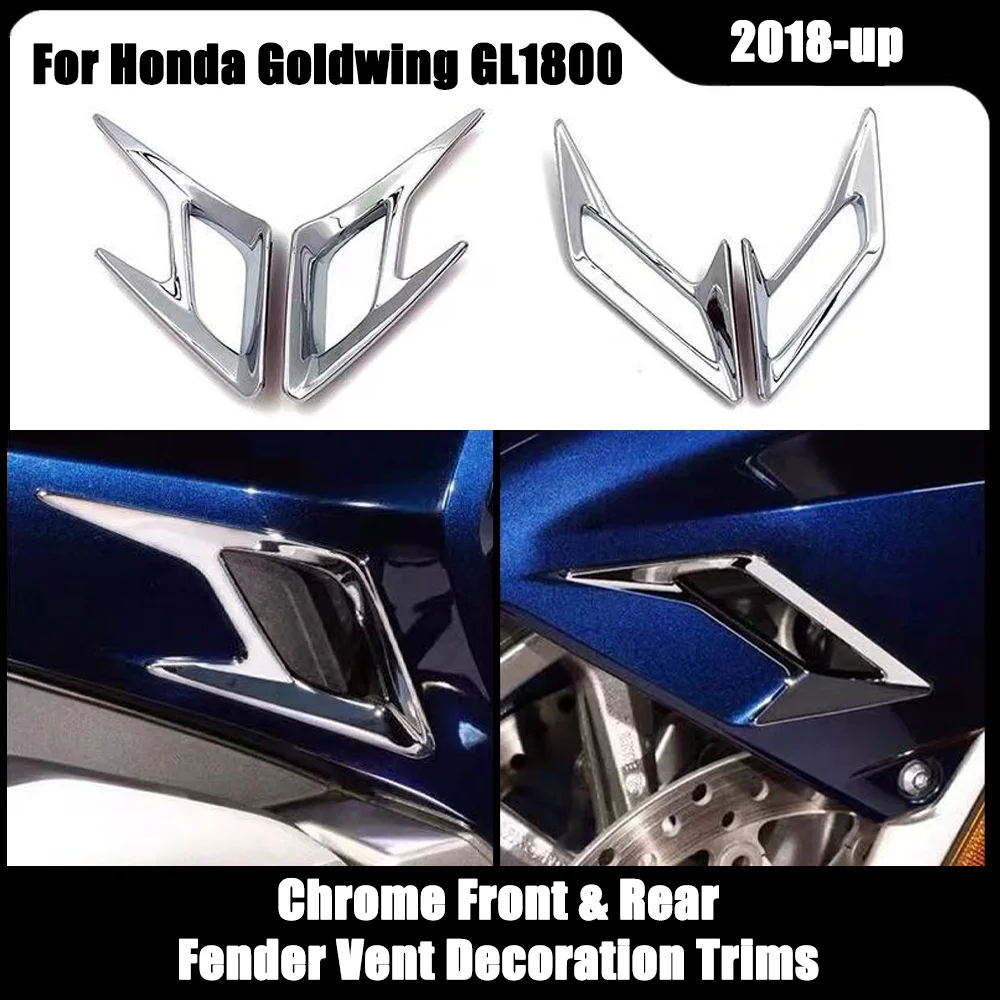

GL1800 Chrome Front & Rear Fender Vent Decoration Trims For Honda Goldwing GL1800 Goldwing 1800 GL 1800 2018-2024 Motorcycle