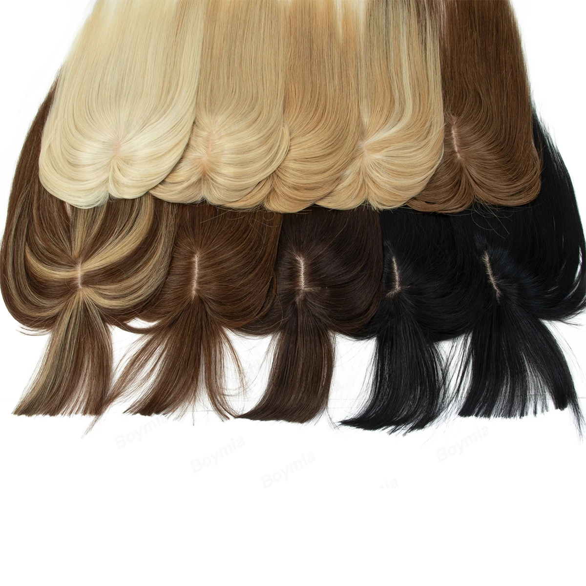 Hair Toppers for Women Real Human Hair Topper with Bangs Skin Scalp Hairpieces for Women with Thinning Hair Cover Hairloss