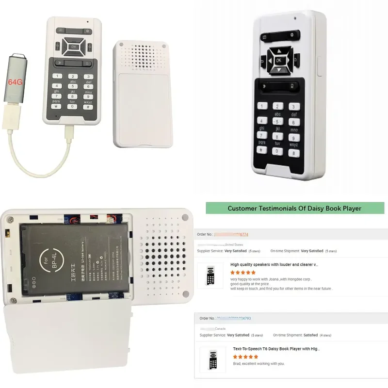 Unique Portable Audio Book Reader Audio Format Text-to-speech TTS Video Daisy Book Player MP3 Player Handheld Book Recorder