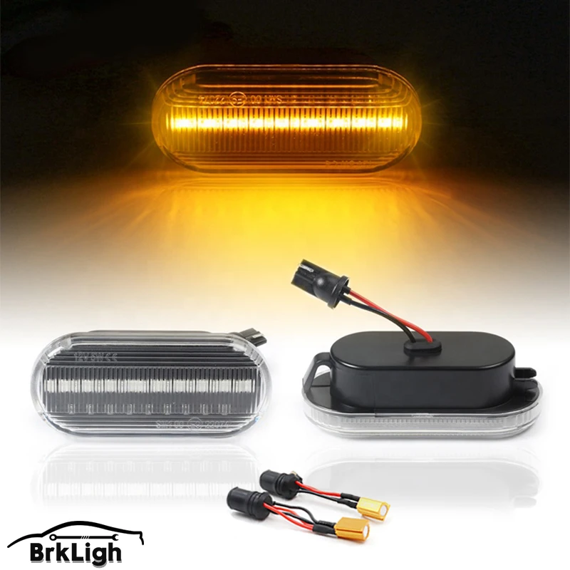 ไฟเลี้ยว LED เลนส์ใส2ชิ้นสัญญาณไฟเลี้ยวสำหรับ MK3กอล์ฟ VW 4โปโลโบราฟอร์ดที่นั่ง Skoda