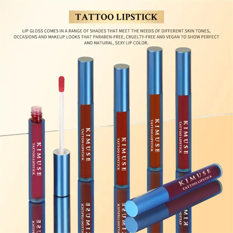 Brillo de labios de 1/3 piezas, brillo de labios mate, tinte de humedad, lápiz labial líquido teñido rojo, resistente al agua, duradero, Cosméticos de reproducción de Color