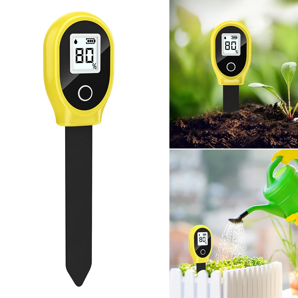 Soil Moisture Detector Tester Digital LCD Soil Water Content Analyzer Meter for Indoor Planting Potted Garden Flower Lawn