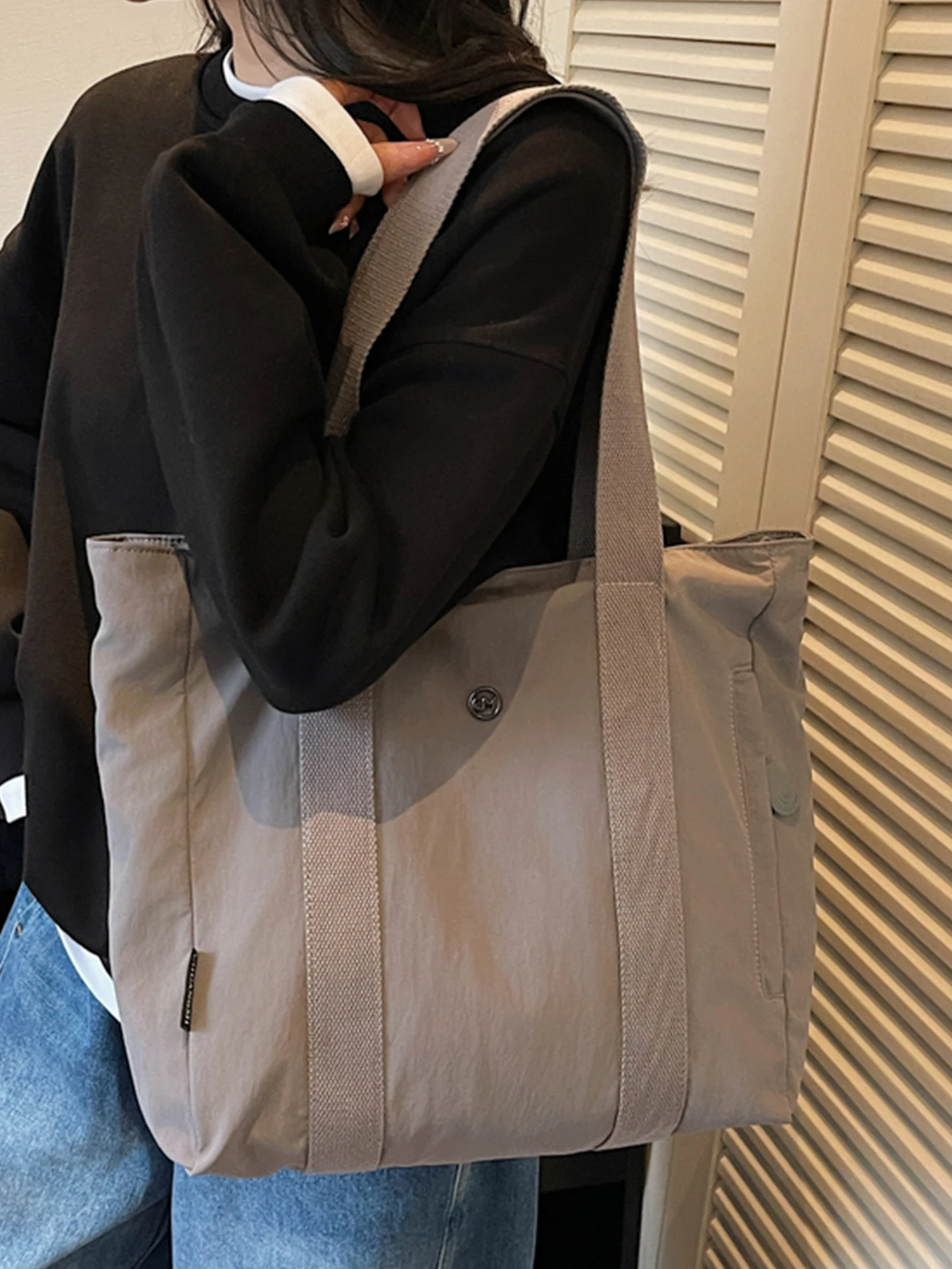 

Повседневная парусиновая большая сумка, большая емкость, новинка 2025, осень-зима, универсальная сумка на одно плечо для студентов, выход на класс