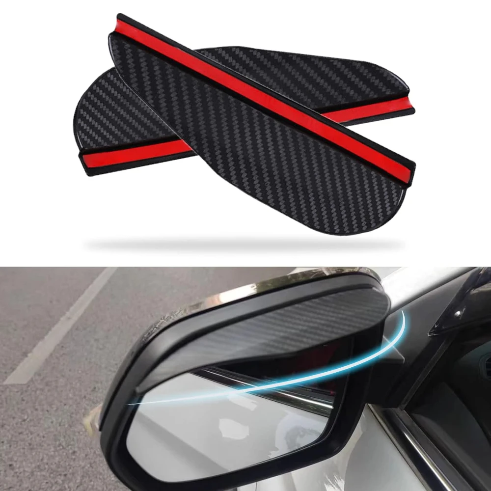 

2 Pcs Car Rear View Side Mirror Rain Eyebrow Car Exterior Trim Accessories Carbon Fiber Rear View Mirror Visor Guard Car Side