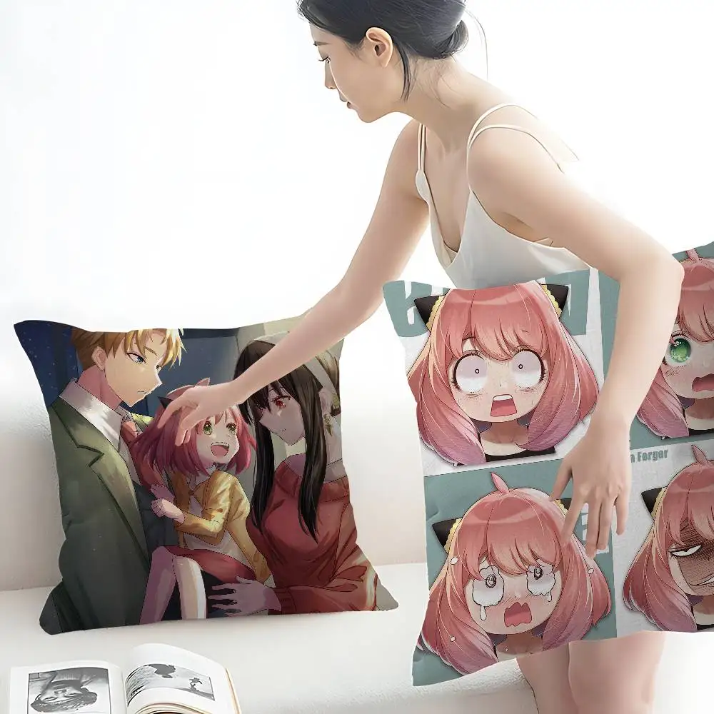 Cute S-SPY FAMILY Anime A-Anya Pillow Anime Pillow Sofa Bed Head Pillow Cover Cushion Cover 45x45 cm Fashion