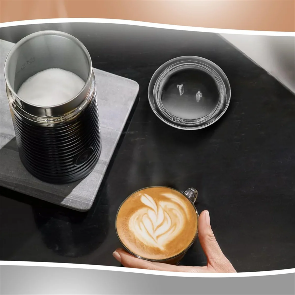 غطاء غطاء رغوة الحليب وقطع غيار الختم لآلات رغوة الحليب Nespresso Aeroccino 3 3R 3593 & 3594-A22G