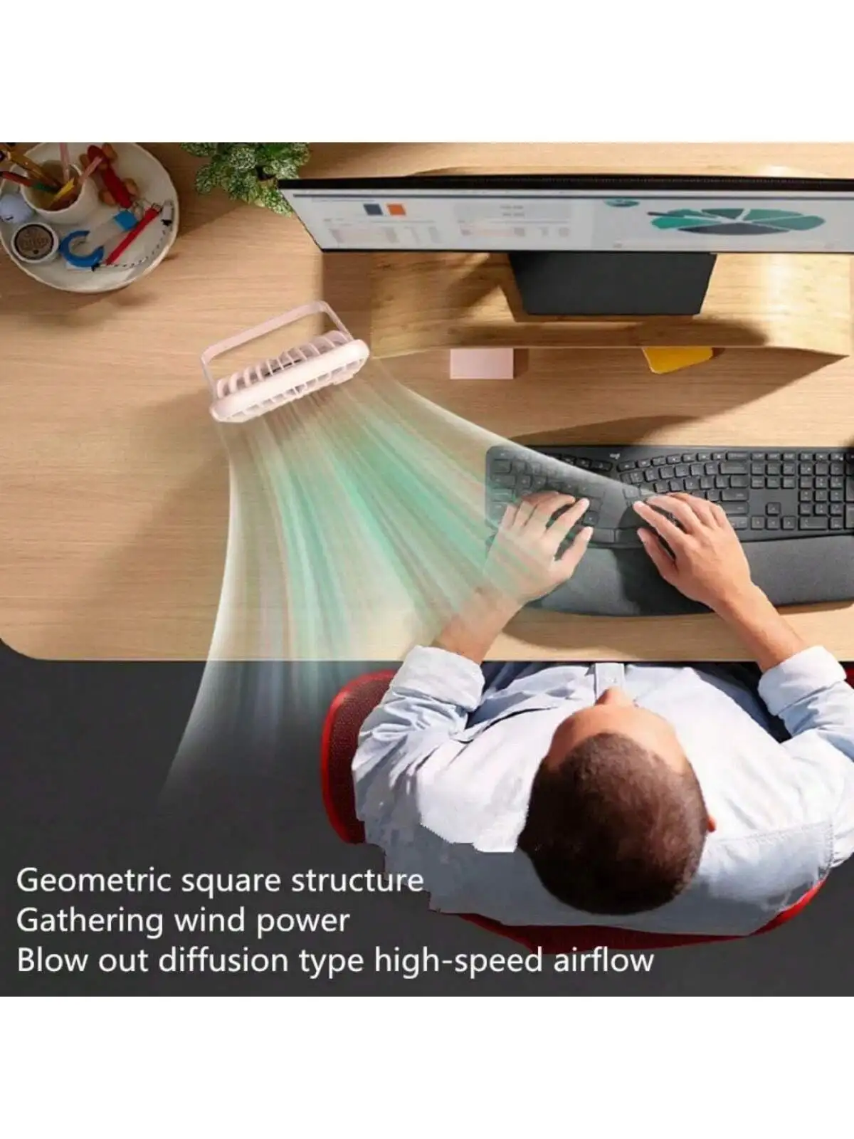 Travel Fan For Sleeping, Portable Fan For Travel Rechargeable With Digital Display, 100 Speed Wind Personal USB Fan With Variabl