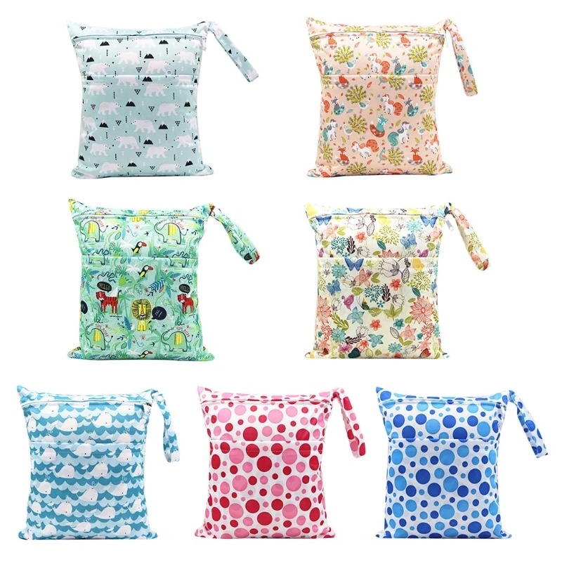 

30x36cm Fashion Print Baby Diaper Storage Bag Reusable Waterproof Nappy Dropship