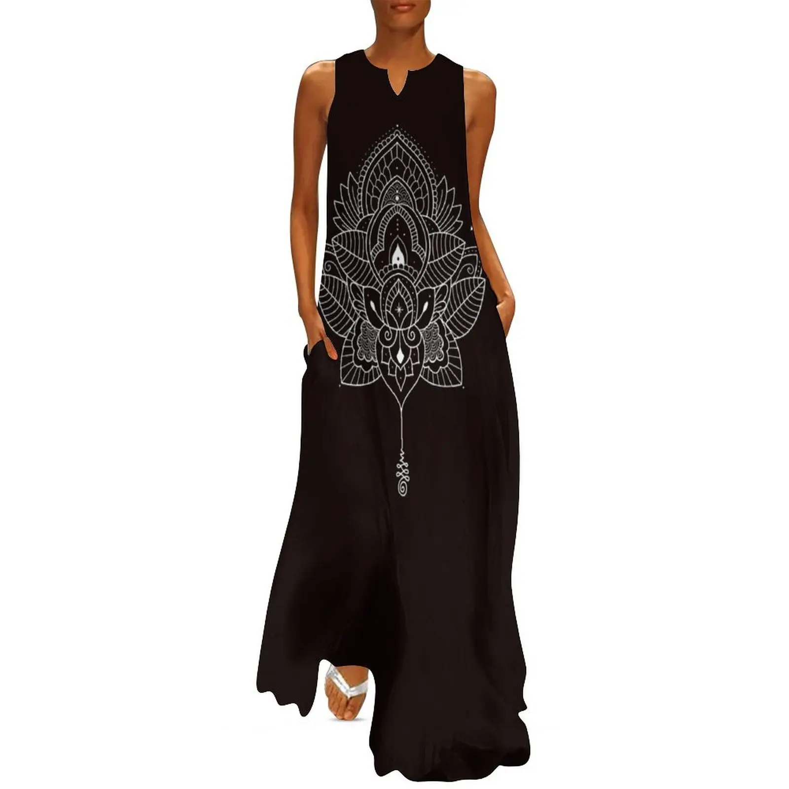 

Flower mandala unalome Long Dress evening dress woman ladies dresses for special occasions Woman's evening dress