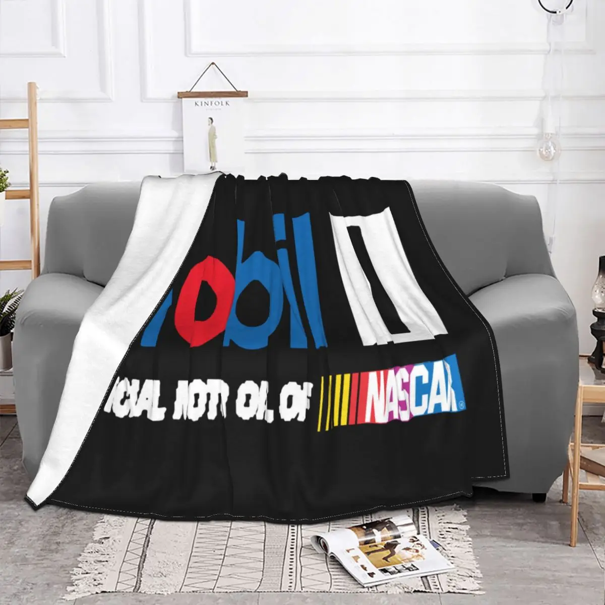 Mobil1 Official Motor Oil Ofharajuku Streetwear Menrally T Personality Farmhouse Movie Throw Blanket