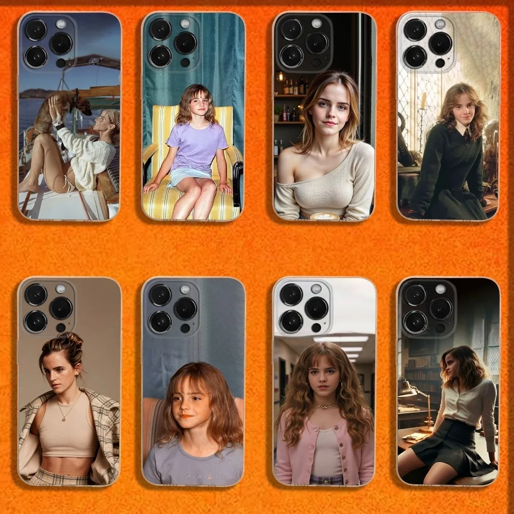 

Actress E-Emma Watson Phone Case For iPhone 16,15,14,13,12,11 Plus,Pro,Max,XR,XS,Plus,E,Mini Transparent Soft Cover