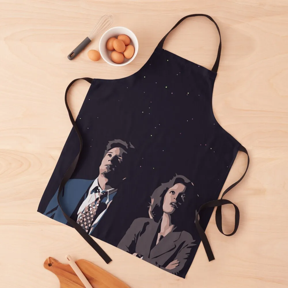 Mulder and Scully looking at the stars Apron For Women Kitchen For Home Accessories cleanings painters Apron