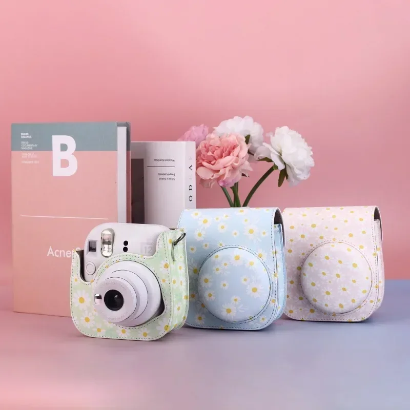 Universal para câmera Instax Mini 12/11/9/8 PU couro bolsa de ombro