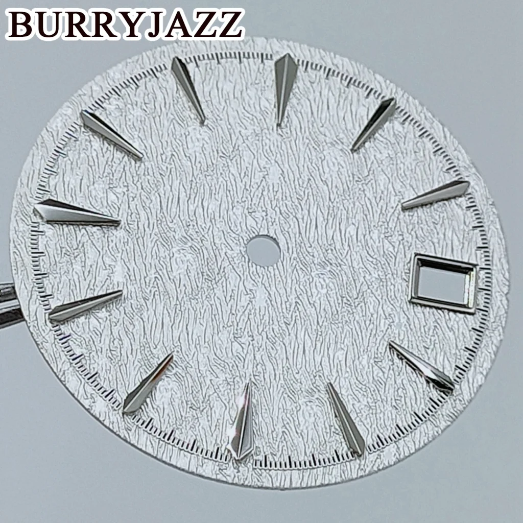 BURRYJAZZ 29mm No Logo NH35 Watch Dials Silver Gold Rose Gold Dial Fit 3 O'clock 3.8 O'clock Case Crown