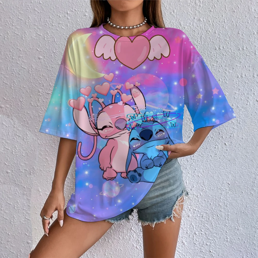 Freizeit T-shirt Lilo Stitch frauen T-shirt Mode Disney Cartoon frauen T-shirt Sommer Heißer Verkauf Mode Artikel T-shirt