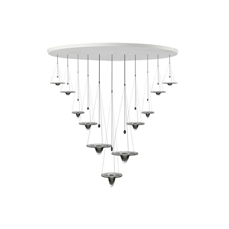 2023 New Trendy UFO Collection LED Glass Stainless Steel Chandelier Lighting  Suspension Luminaire Lampen For Living Room