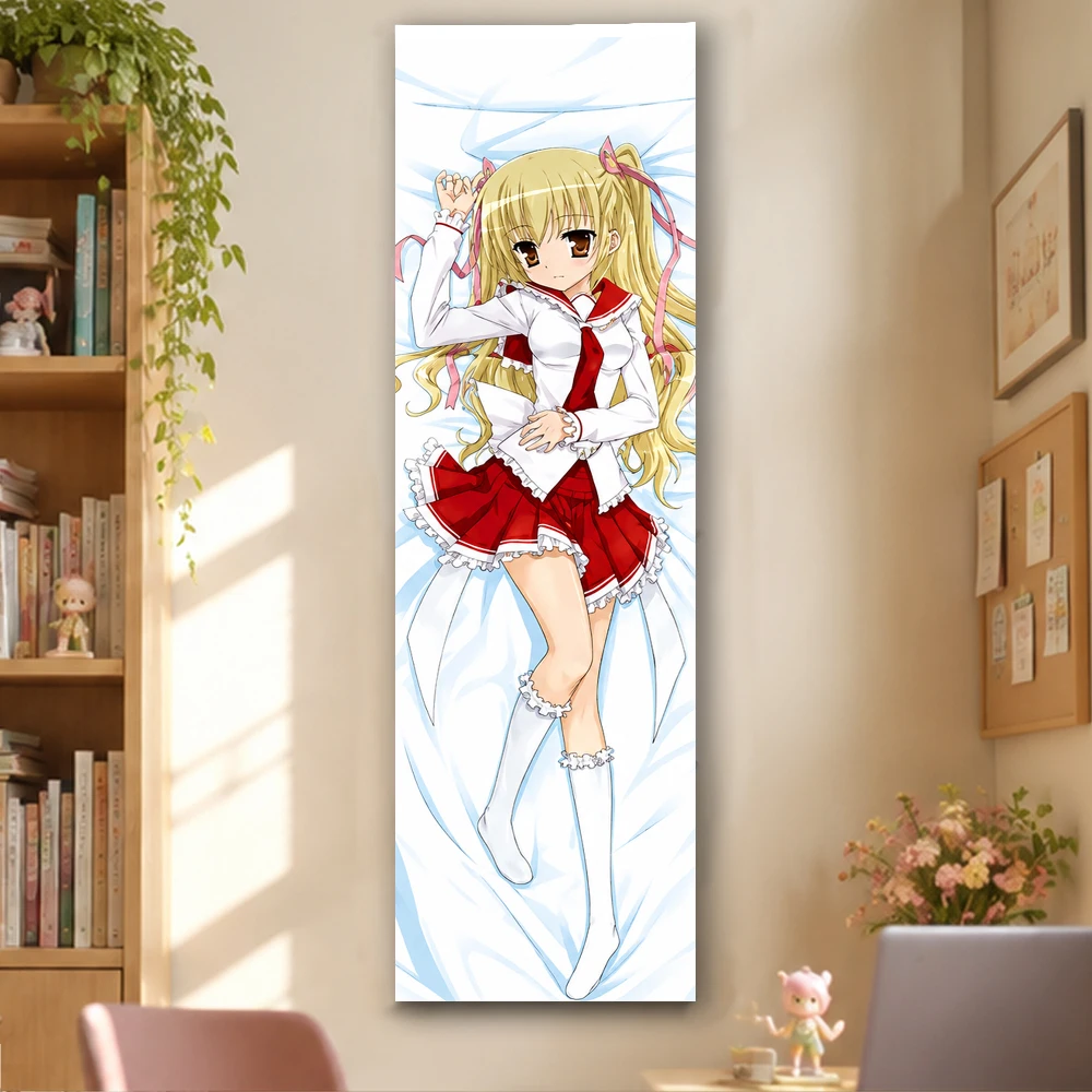 Blonde Twin Tails Anime Girl Vertical Long Tapestry Red Sailor Uniform Door Wall Hanging
