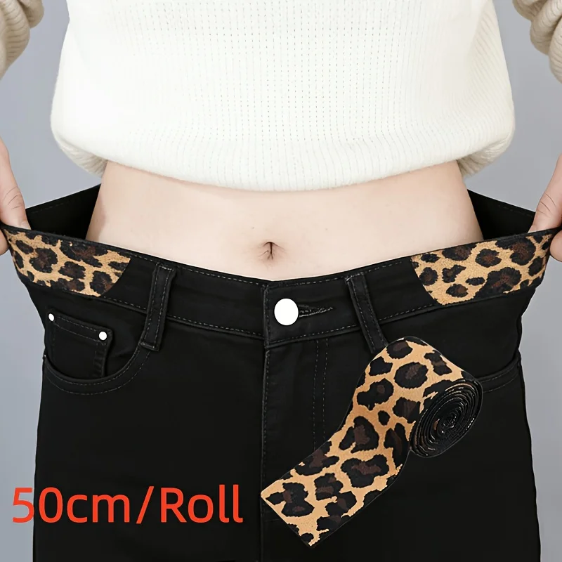 50cm/Roll No Buckle Adjustable Elastic Waist Expander Polyester DIY Sewing Tool Waist Expansion Tool High Elasticity No Trace Wa