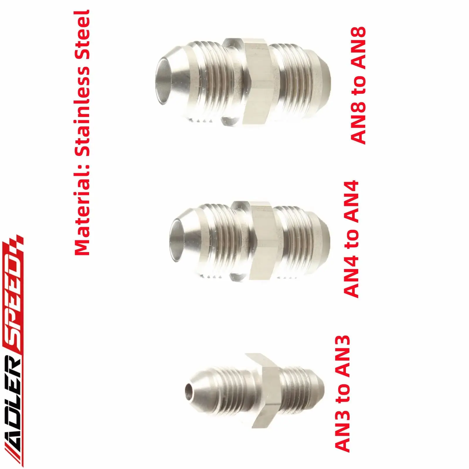 

S Нержавеющая сталь AN3 до AN3/ AN4 до AN4/ AN8 до AN8 Мужской адаптер фитинга для топливного масла Flare Union
