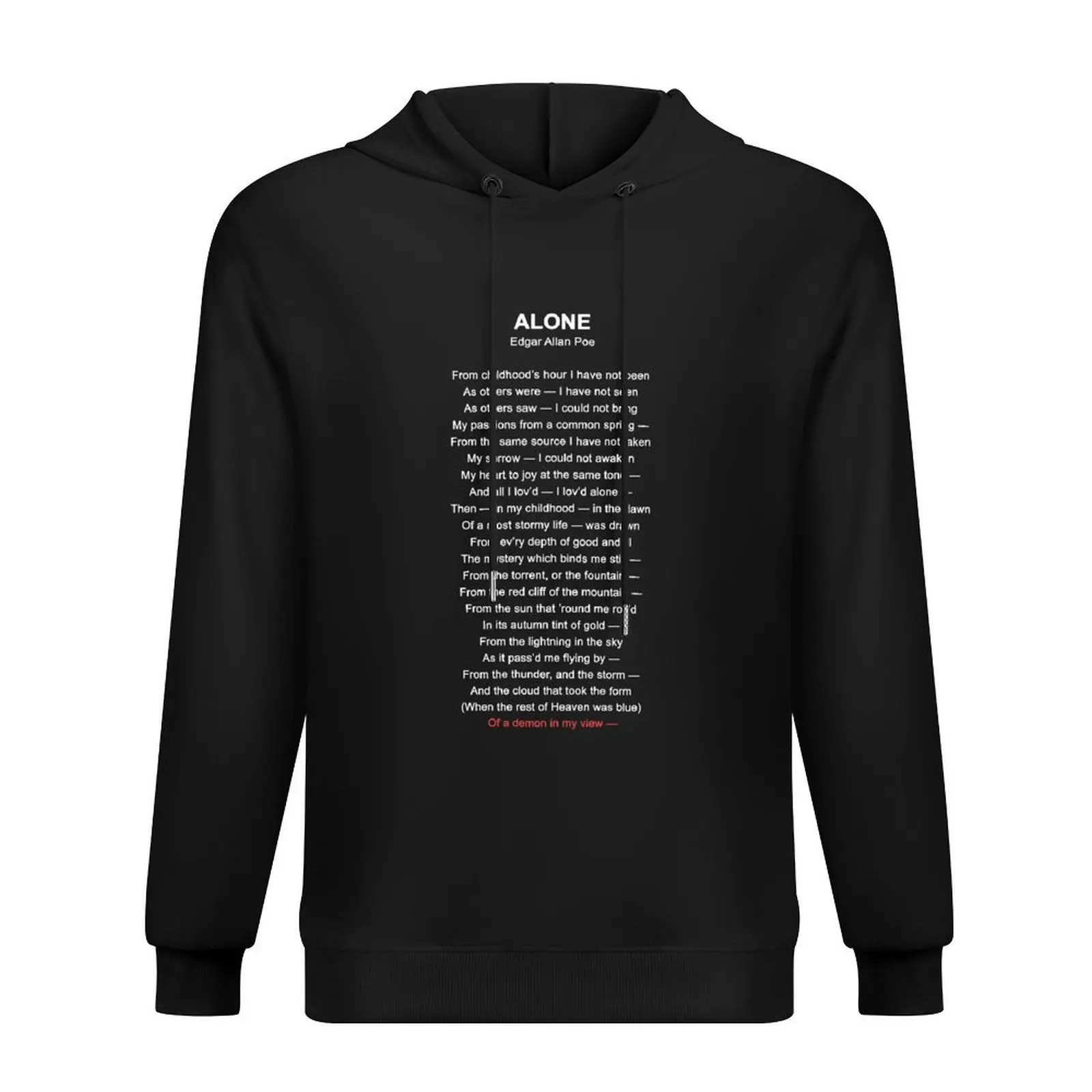 

Alone, Edgar Allan Poe Hoodie korean clothes mens clothing men's clothes men's winter sweater men hoodie