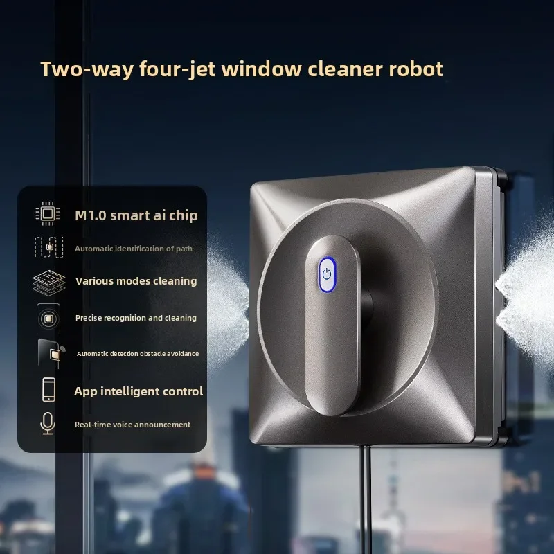 

Ultra-Thin Intelligent Window Cleaning Robot with Water Spraying Function for Household Use Window Cleaning Robot