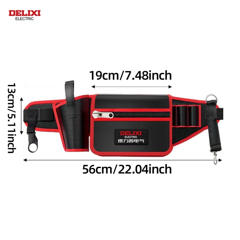 Tool Waist Bag,Puncture-Resistant Oxford Fabric,Zippered Pocket,Portable Multi-Pocket Tool Organizer,for Storage of Small Tools.