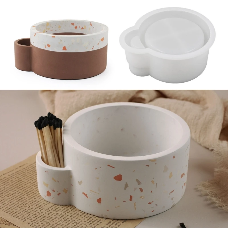 

Resin Casting Holder Silicone Mold Cement Cup Mirror Mold Suitable for Epoxy Holder Family Table Decor