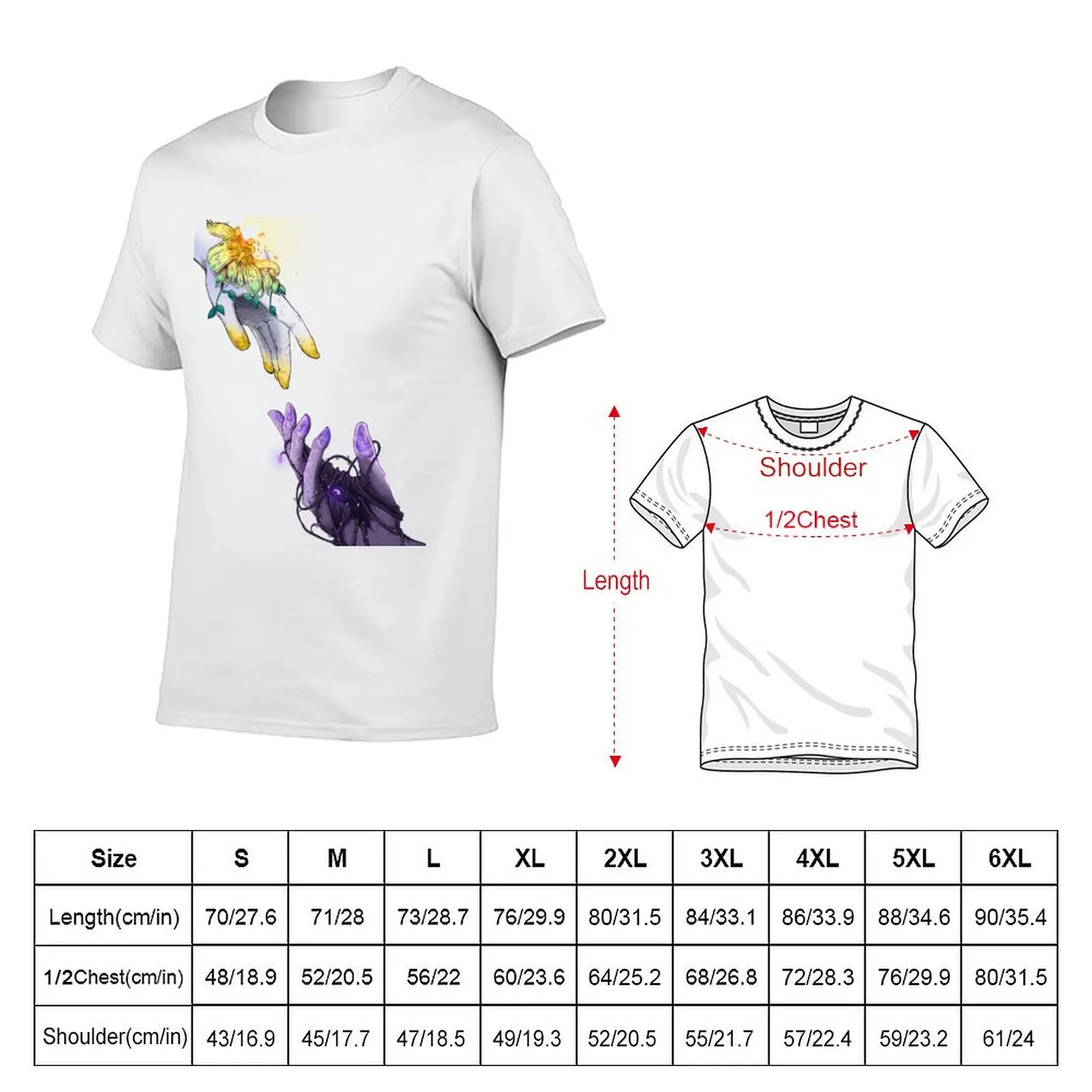 Hands of the Beginning Illustration T-Shirt anime oversized men clothing