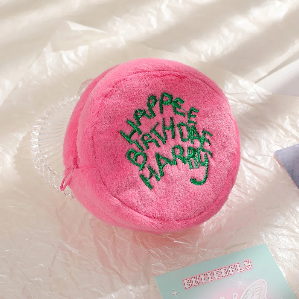 9/11CM Pink Coin Potters Purse Earphone Cord Storage Bag Kawaii Spot Cute Plush Harries Portable Purse Coin Pouch Cake Bag view 5