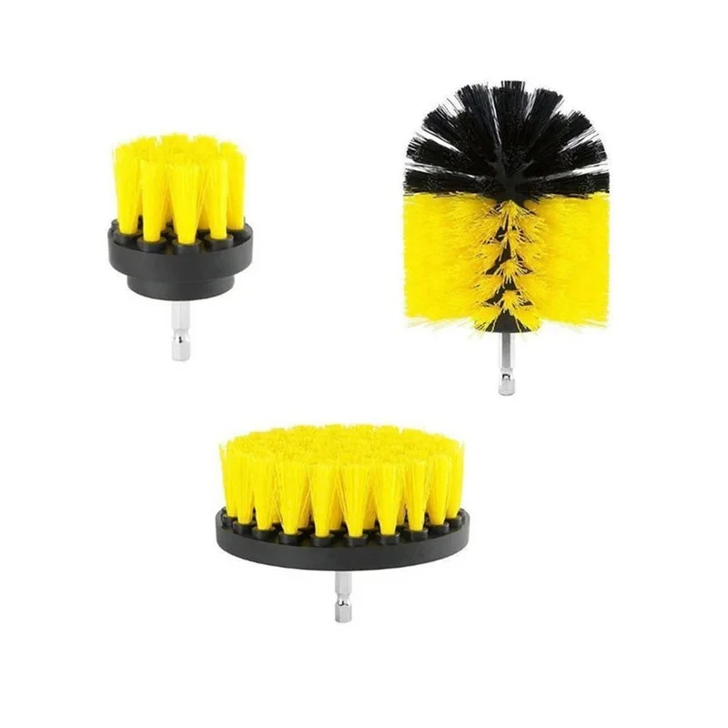 2-6inch Brush Attachment Power Scrubber Drill Brush Nylon Stain Polisher Bathroom Kit with Extender Universal Cleaning Tools