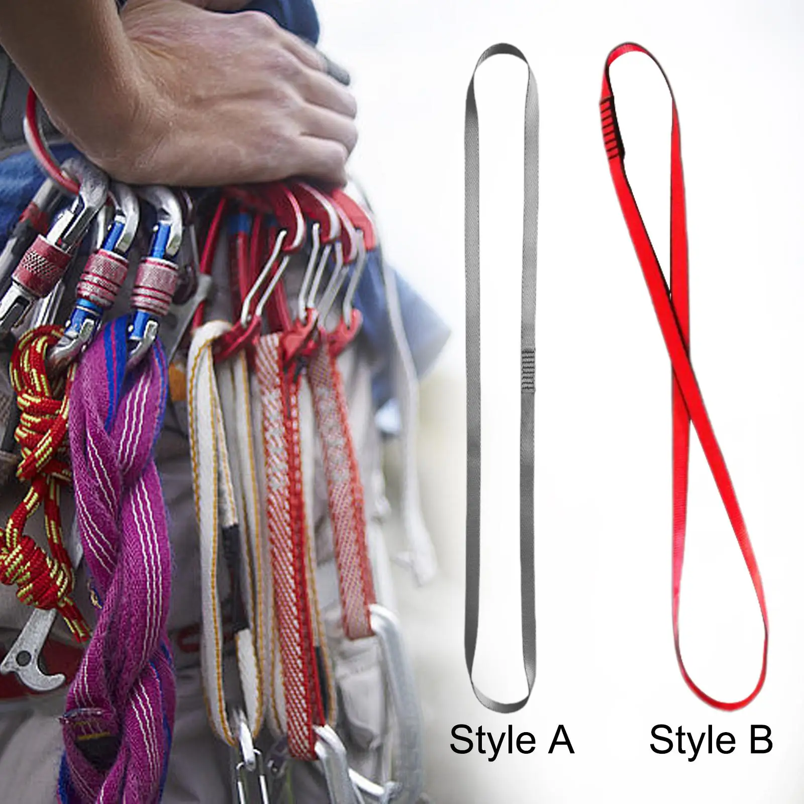 Corredor de cabestrillo de escalada, cordón de utilidad de escalada, correa de correas resistente, cinturón plano para columpio, emergencia, hucha al aire libre, senderismo