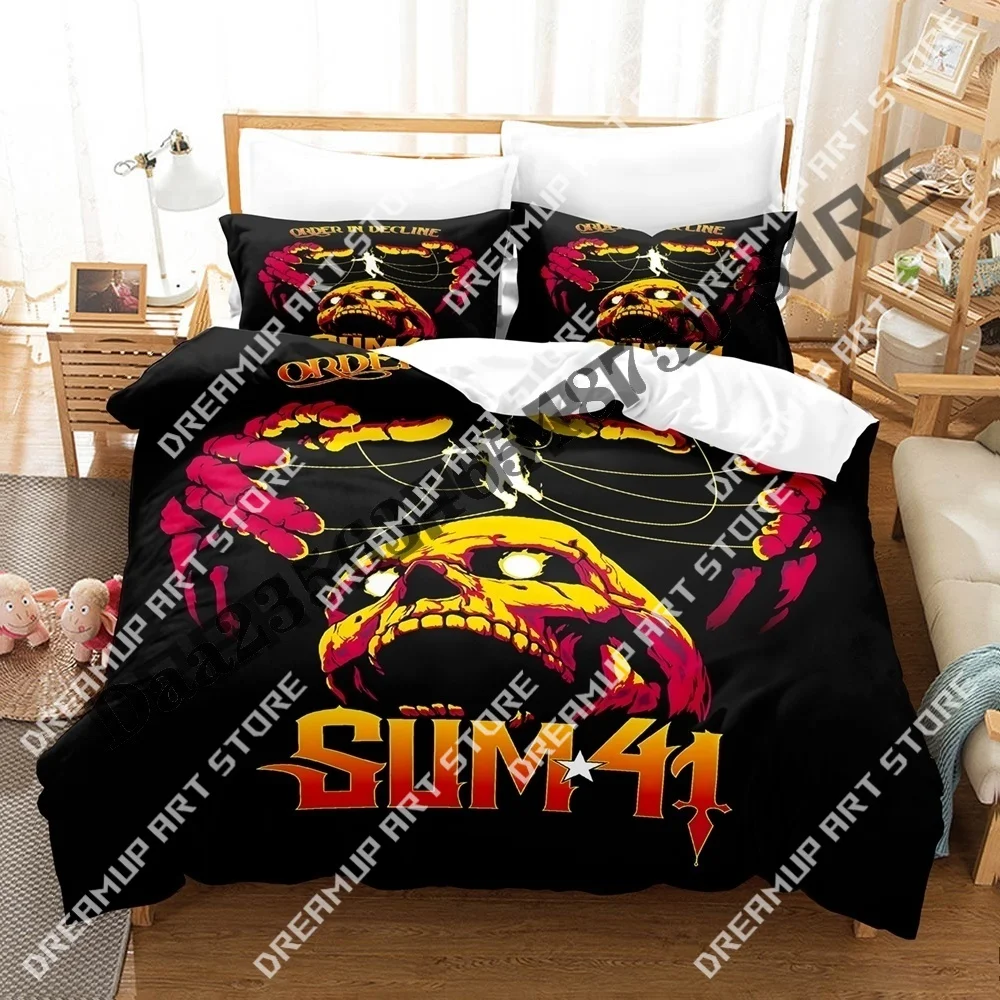 3D Print Sum41 Band Bedding Set Twin Queen King Full Size Duvet Cover Pillowcase Bed boys girls Adult Home Textiles