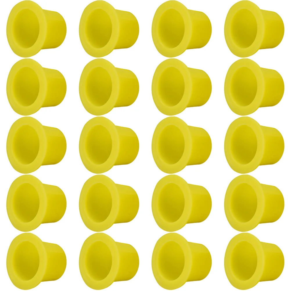 

100Pcs Yellow Ink Cups for Tattooing Thickened Disposable Pigment Holders Small Ink Storage Containers for Professional Tattoo