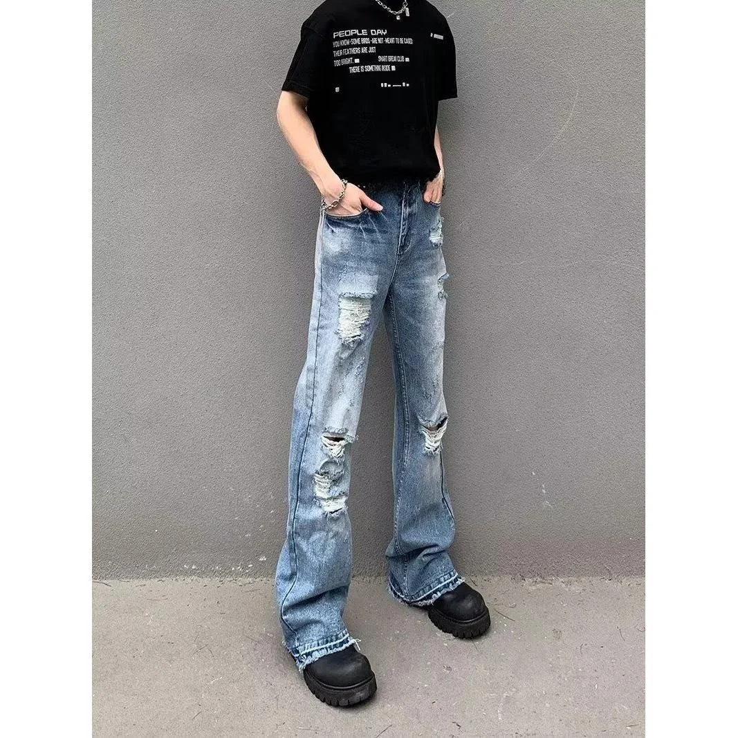 

Мужские джинсы Waed American High Street: свободные, прямые, с легким клешем, трендовые, модель «Poor Devil Pants»