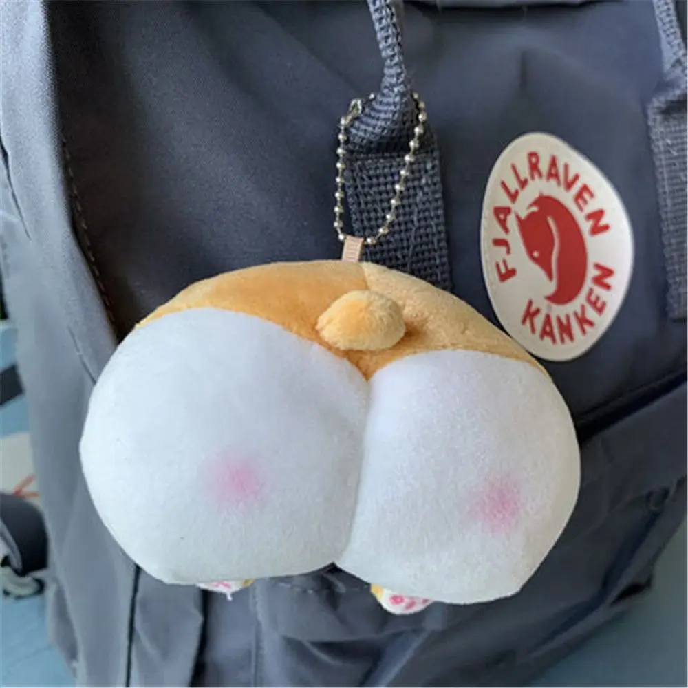 Plush Corgi Pig Keychain, gato, Soft Bag Fidget Brinquedos, Decoração Butt