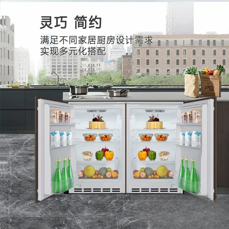 Horizontal Built-in Refrigerator for Kitchen Under-Counter Hidden Installation Home Thin Compact Refrigerator Wholesale