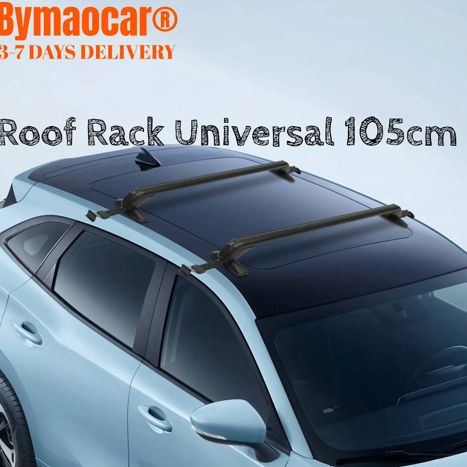 

Aluminum Roof Rack Universal Cross Bar with lock, Top Rail Crossbar 105cm/41.34 in for 4 or 5 Door Car