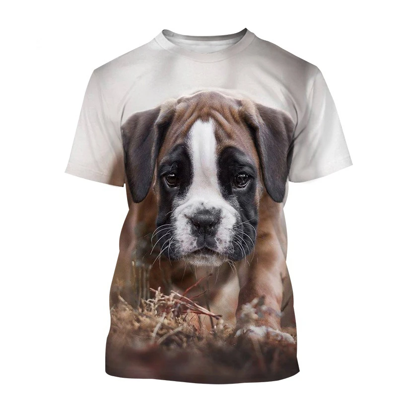 

Boxer Dog Pattern 3D Print T-Shirts Men Women Animal Fashion Casual Short Sleeve Oversized Harajuku Male Tees Tops Man Clothing