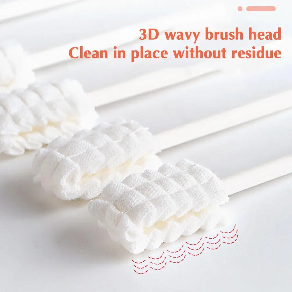 30pcs Disposable Tongue Cleaner Gauze Toothbrush Paper Rod Infant Oral Cleaning Brush Stick Oral Cleaner