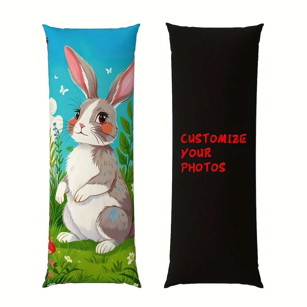 Custom Long Pillow Cover, Personalized Photo Body Pillowcase, Printed Dakimakura Cushion Cover, Customizable Home Bed Decor Gift