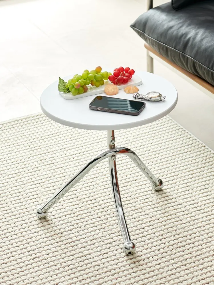 & Simple Antique Style Iron Side Table with Artificial Board Top for Living Room Bedroom Balcony-Small Bedside Corner Tea Table