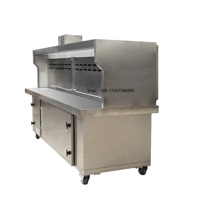 1.5M Barbecue Grill Car With Electrostatic Air Filter High Removal Efficiency 95% Oil Mist Purifier Kitchen Ecology Unit