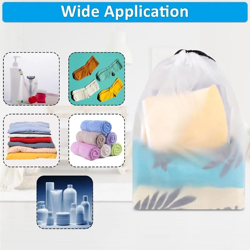 10/20 Stück Tragbare Schuhaufbewahrungsbeutel mit Kordelzug, Öko-Aufbewahrungstaschen für Schuhe, Kleinteile, Reisen, Wasserdichte Transparente Plastik-Aufbewahrungstasche – Detail 5