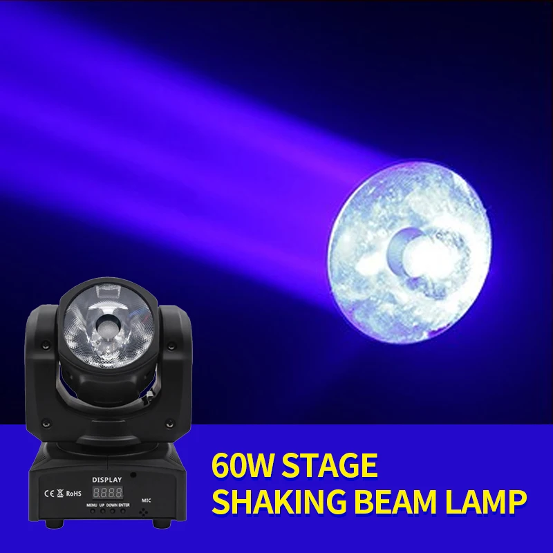 

mini Moving head 60w beam light RGBW 4in1, with dmx-512 led stage light, used for party club dj dance party Christmas lighting
