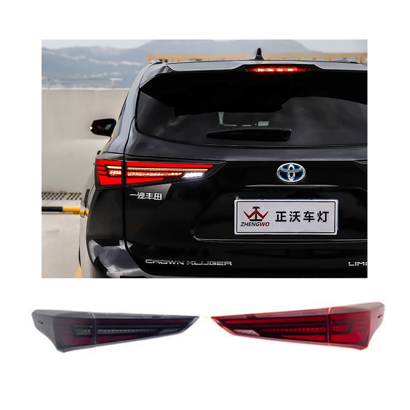 Zhengwo Led Tail Lights For Toyota Highlander 2022-2023 Rear Lamp Sequential Turn Signal Start Up Animation Plug And Play